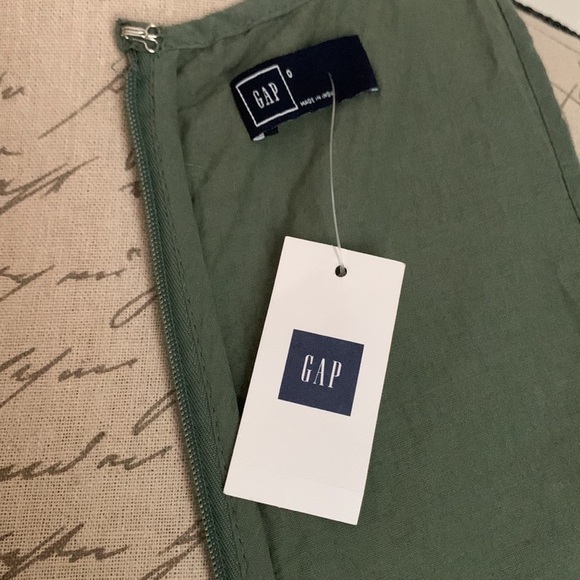 Gap Sleeveless Yoked Eyelet Fit and Flare Dress - Cool Olive - Picture 14 of 15